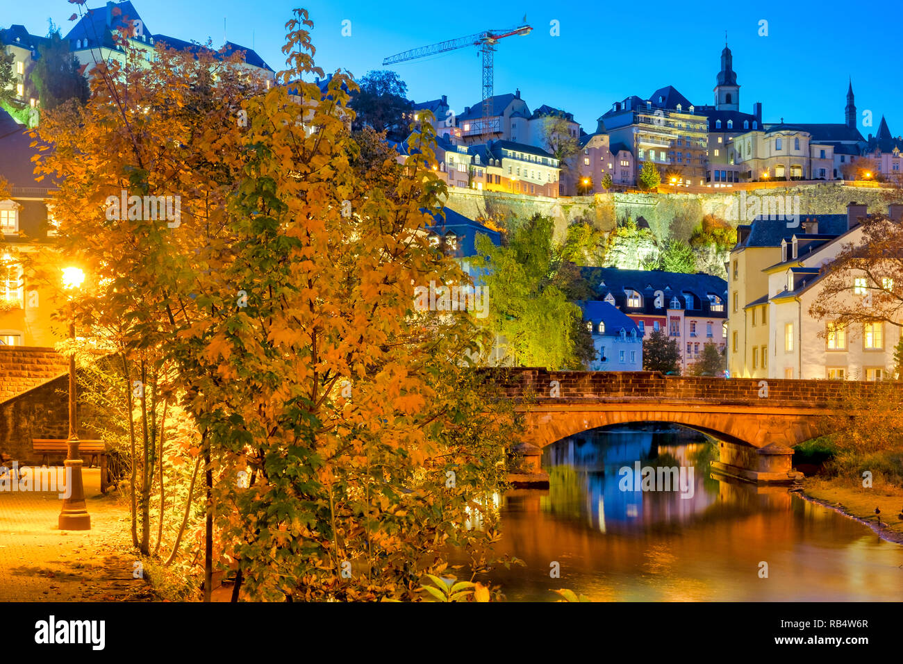 Blick auf den Grund Bezirk in der Stadt Luxemburg, Luxemburg Stockfoto