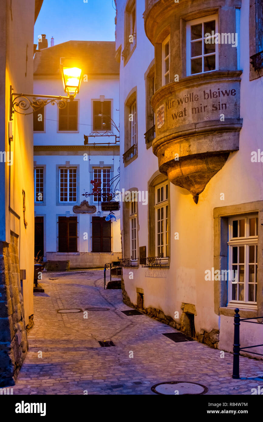 Rue de l'Eau, in der Altstadt von Luxemburg Stadt Luxemburg Stockfoto