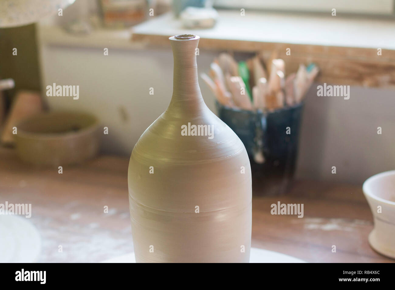 Ton in der Werkstatt, kleinen künstlerischen Handwerk Business Stockfoto