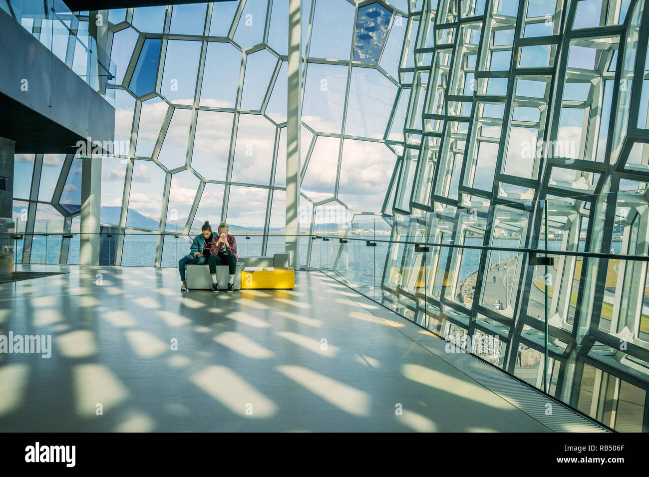 Harpa, Sommerfest, kulturellen Tag, Reykjavik, Island Stockfoto