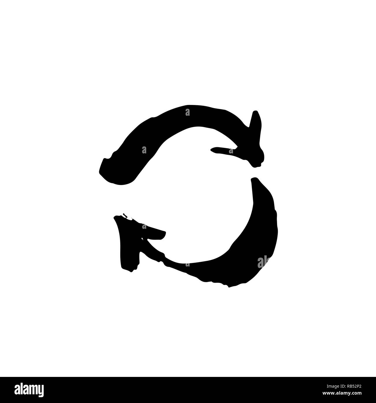 Grunge eco Recycling Symbole. Tinte Vector Illustration. Stock Vektor