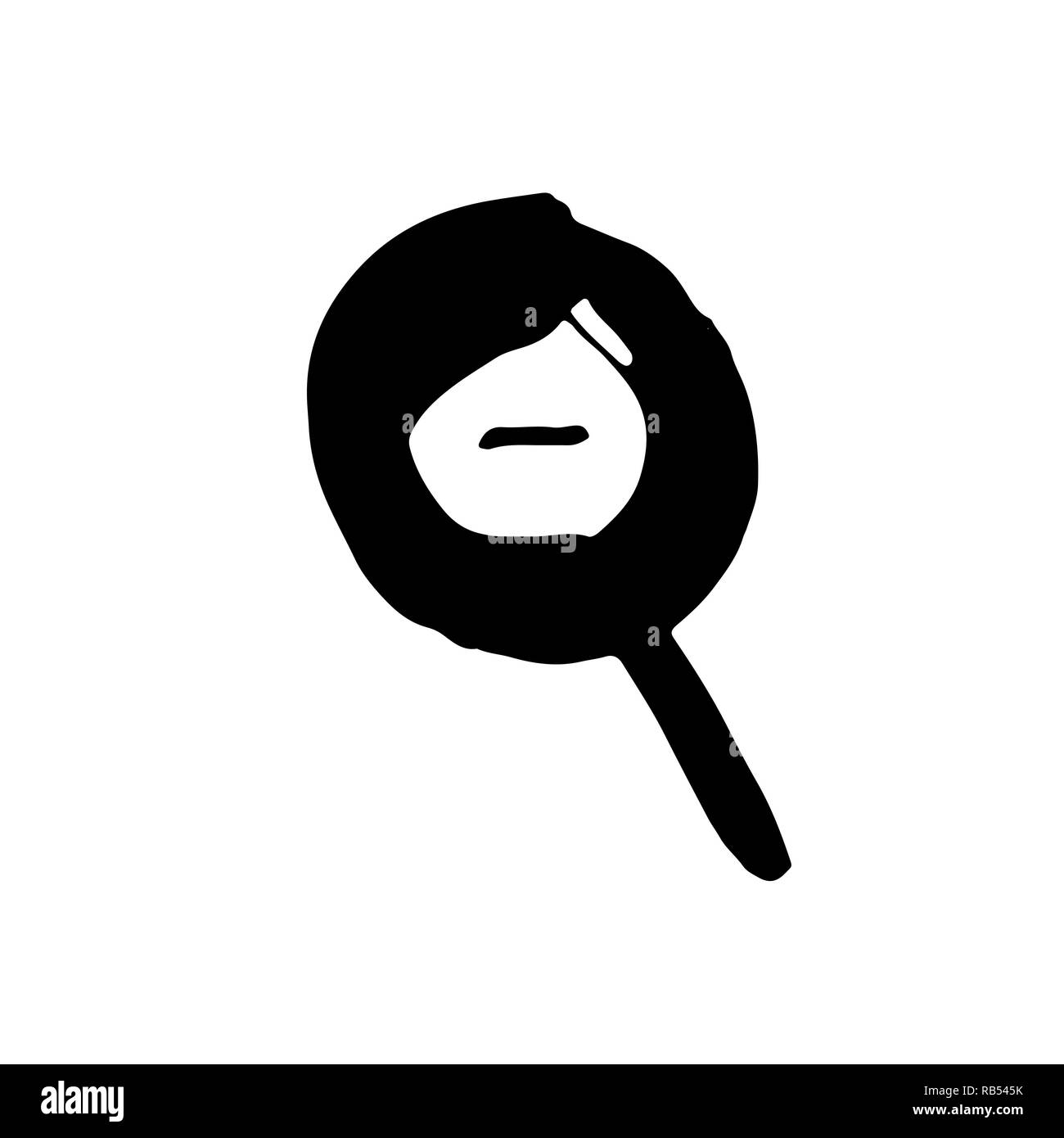 Lupe grunge Symbol. Aquarell Hand gezeichnet Vector Illustration. Stock Vektor