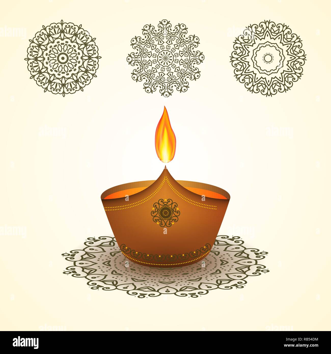 Schöne Diwali-fest diya Hintergrund. Design Vector Illustration Stock Vektor
