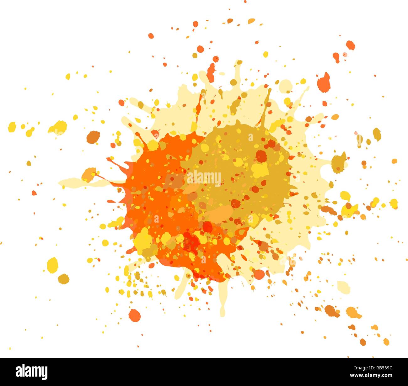Farbe Flecken Grunge Background Vektor. Farbiger Tinte splatter, Spray Blots, Schlamm spot Elemente. Aquarellfarbe Spritzer Muster, Abstrich Flüssigkeit Flecken spo Stock Vektor