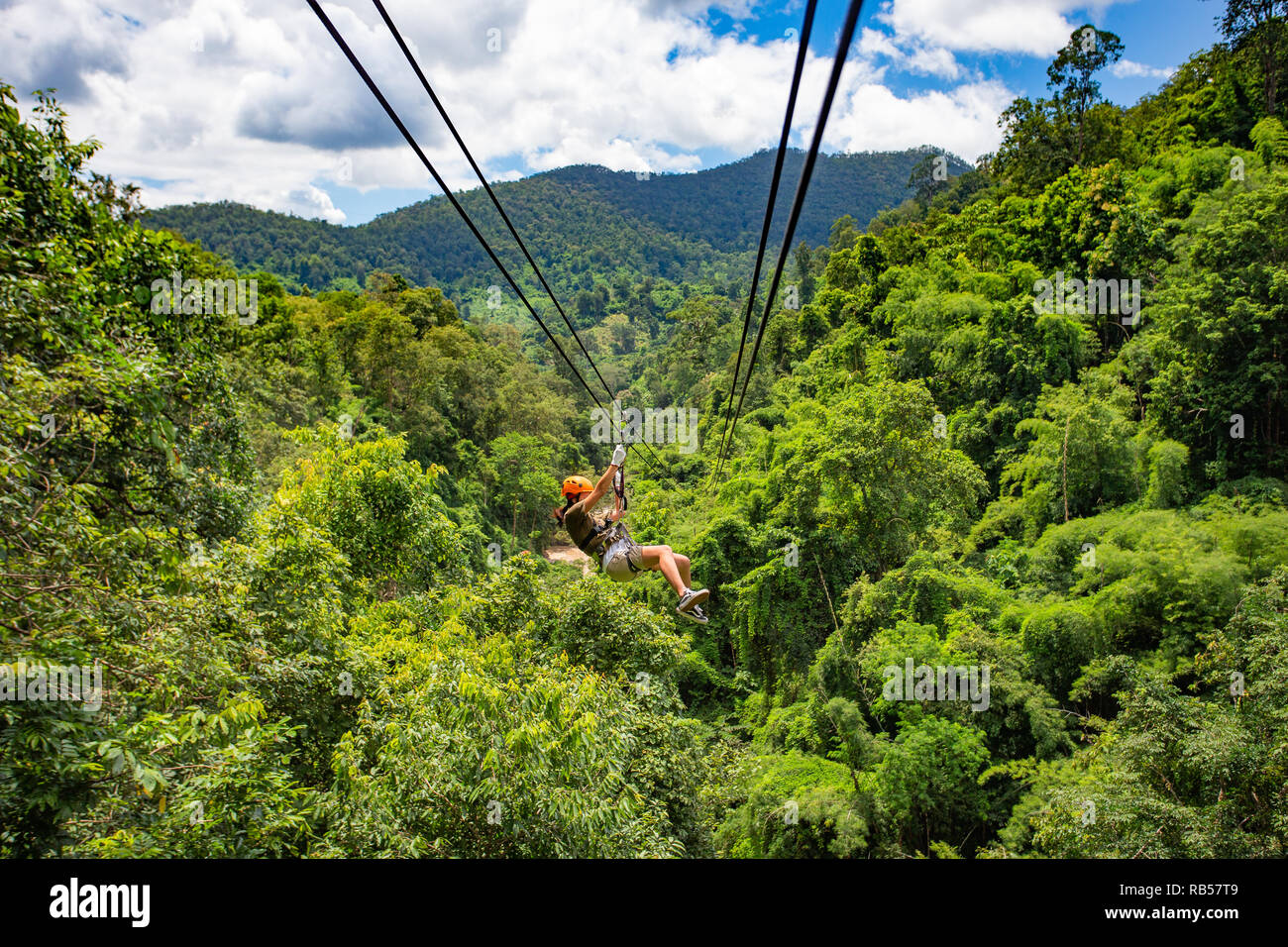 Zipline Abenteuer, Chiang Mai, Thailand Stockfoto