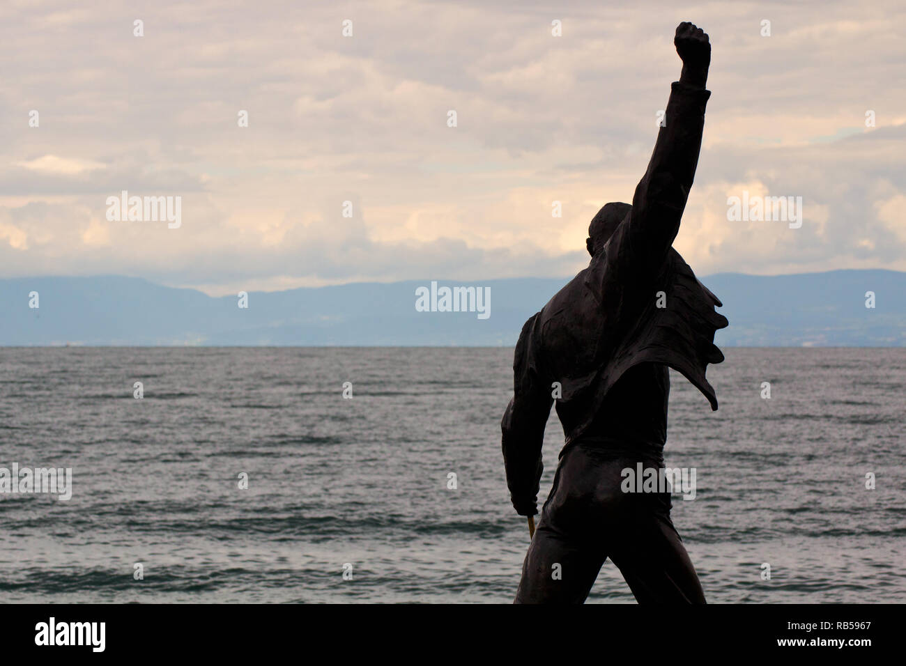Die Freddie Mercury Statue (durch Irena Sedlecká) - Montreux - See Genf - Schweiz Stockfoto