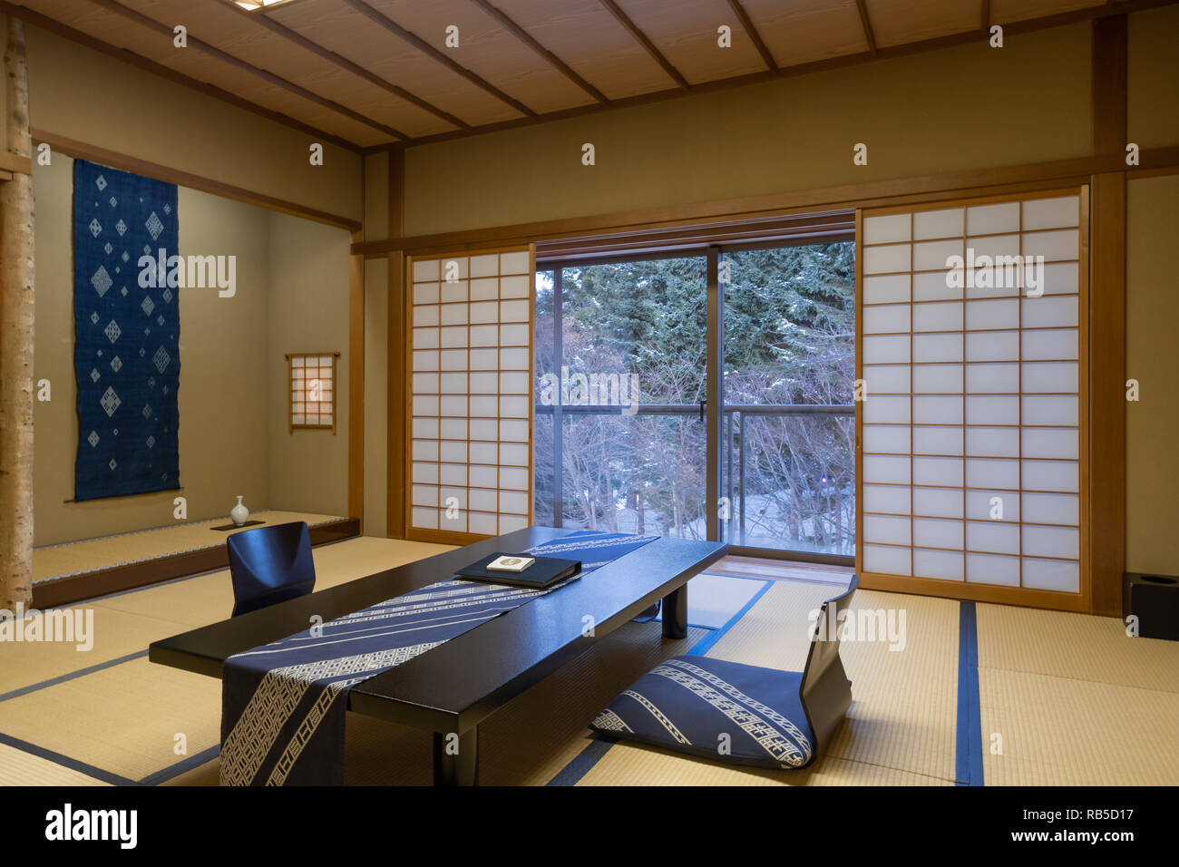 Traditionelle Japanische Zimmer In Kai Tsugaru Hotel In Der Nahe Von Aomori Japan Stockfotografie Alamy