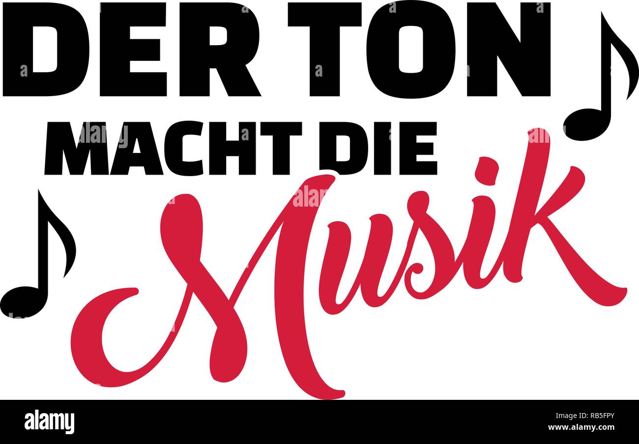 Es ist nicht das, was Sie sagen, sondern wie Sie es sagen, in Rot und Schwarz mit Noten Deutsch Stock Vektor