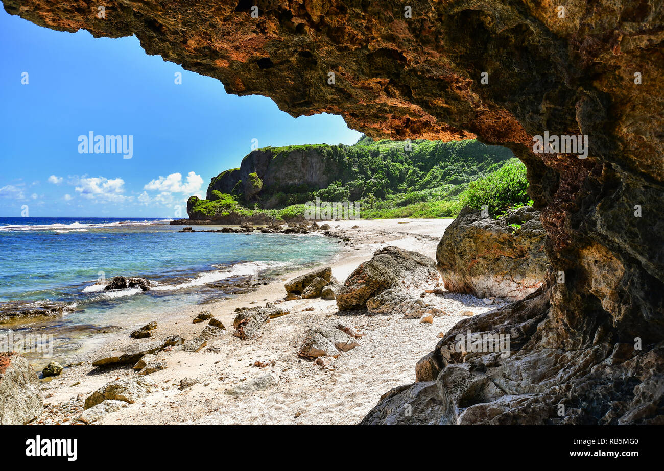 Schöne Tagachang Strand in Guam, das Territorium der USA. Stockfoto