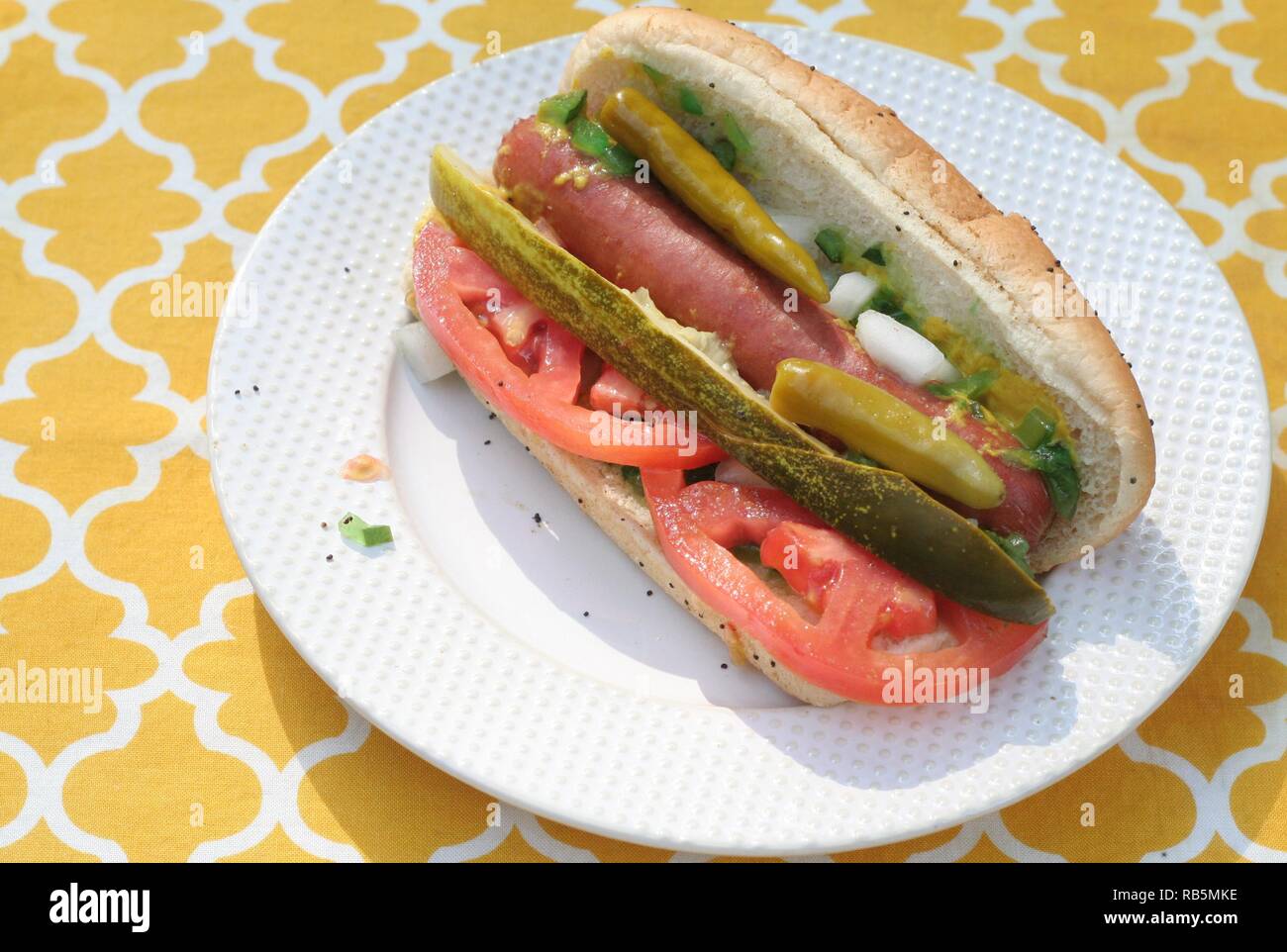 Classic Chicago Stil hot dog Stockfoto