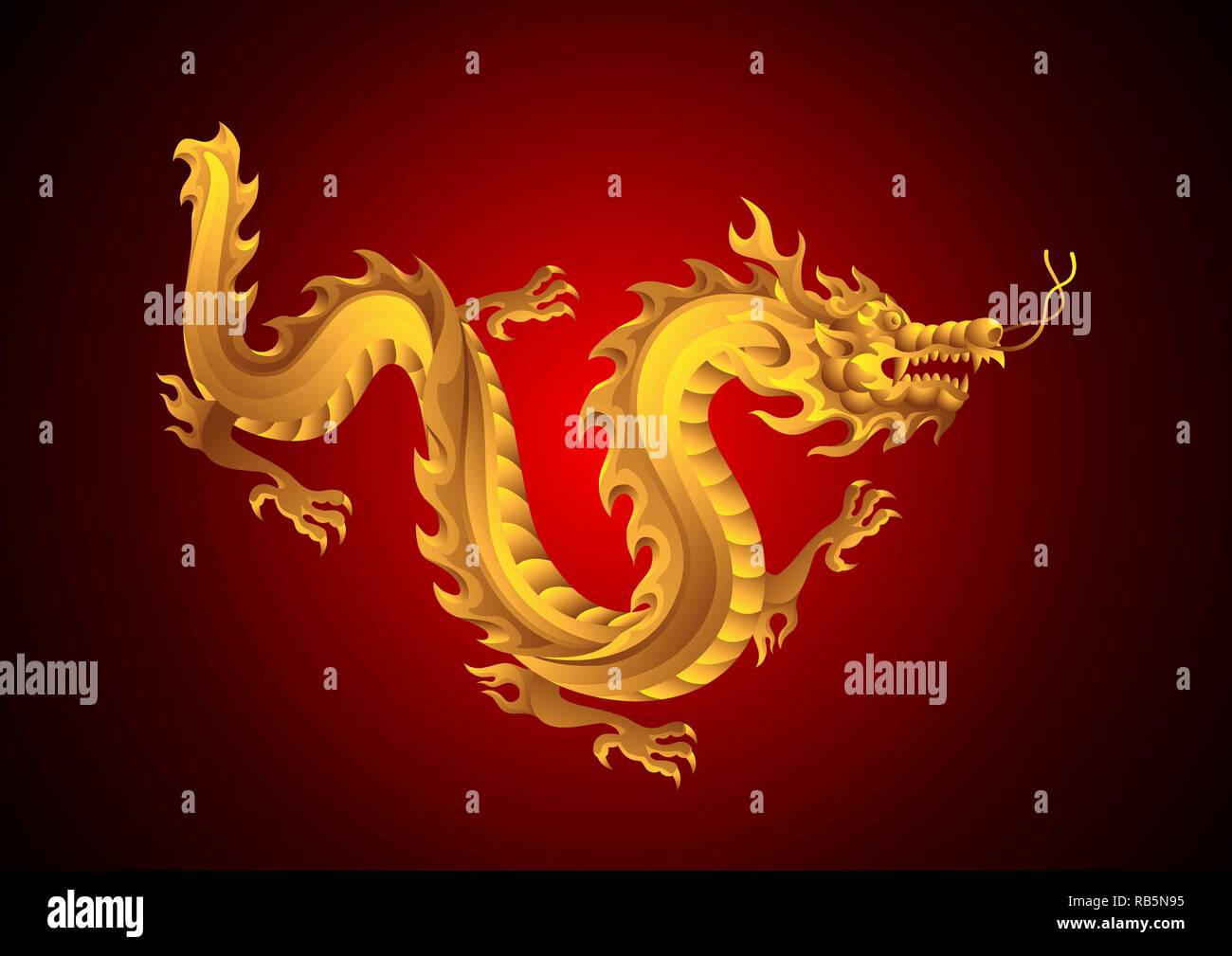 Abbildung: Chinesischer Drache. Stock Vektor