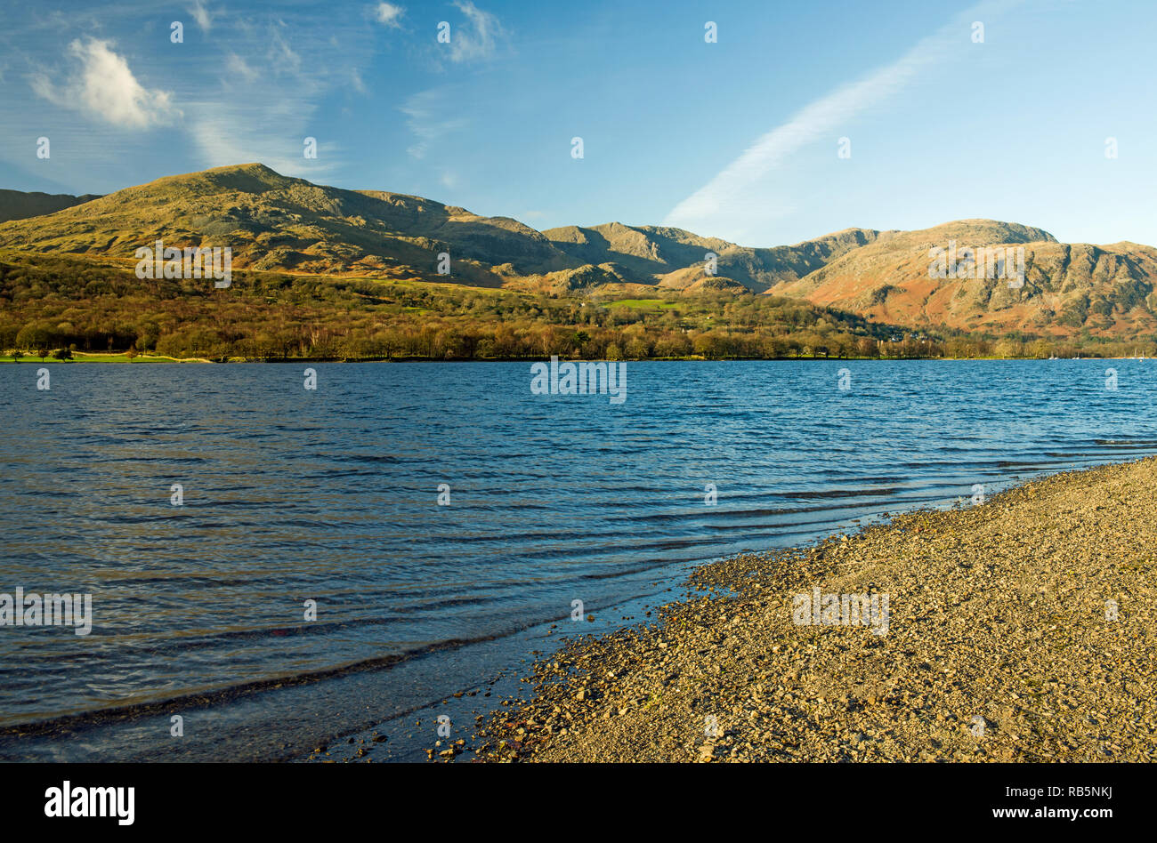 Die Coniston Fells im Lake District National Park Cumbria im Januar. Stockfoto