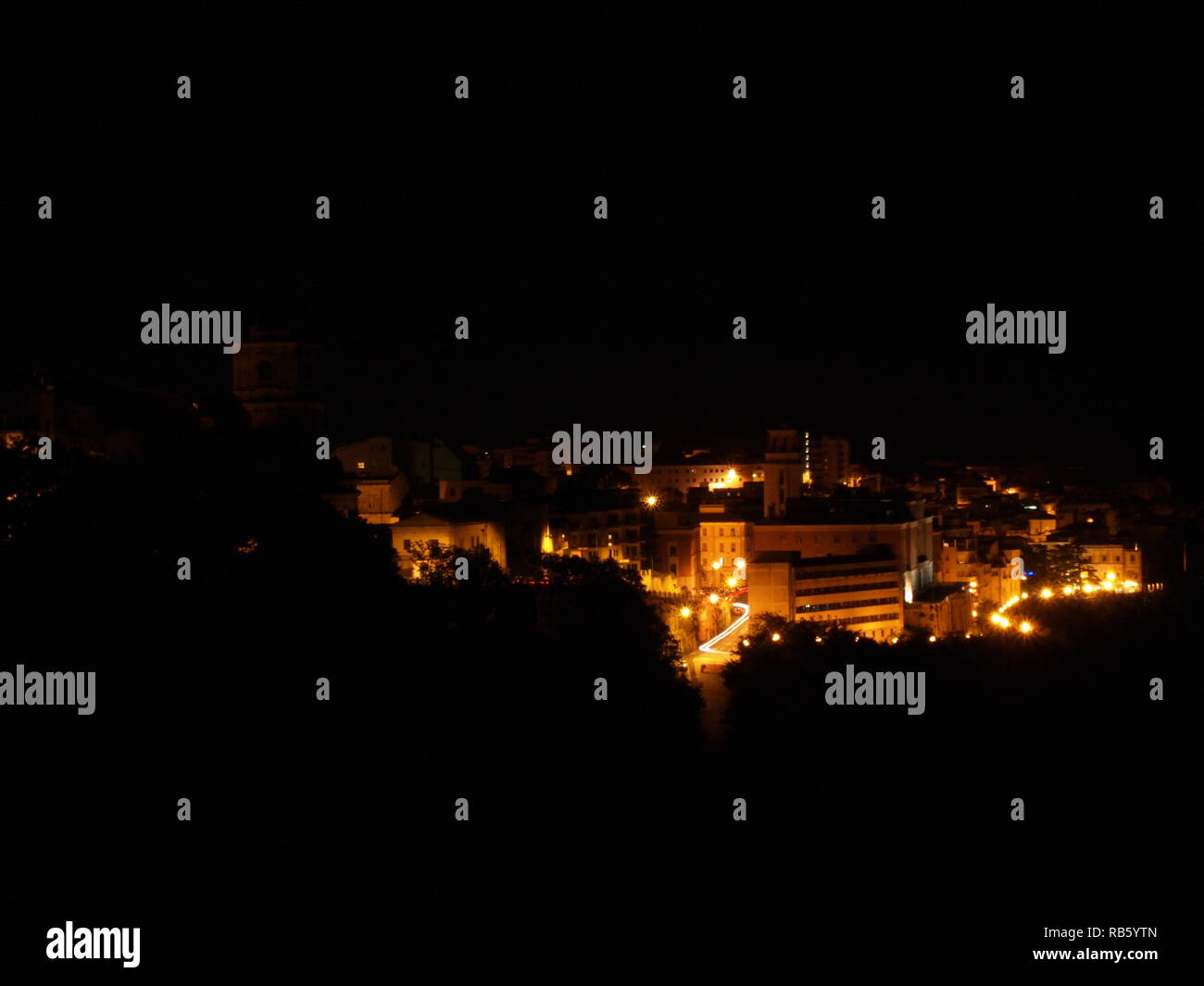 Nacht Blick auf die Landschaft, Enna, Sizilien Stockfoto