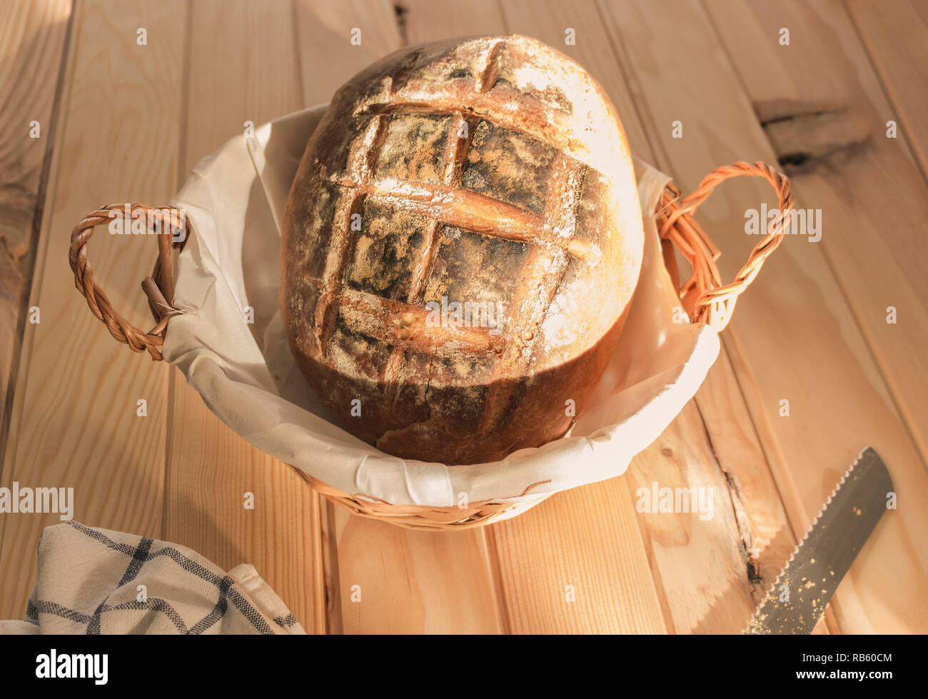 Artisan Brot, frisch gebackene Stockfoto