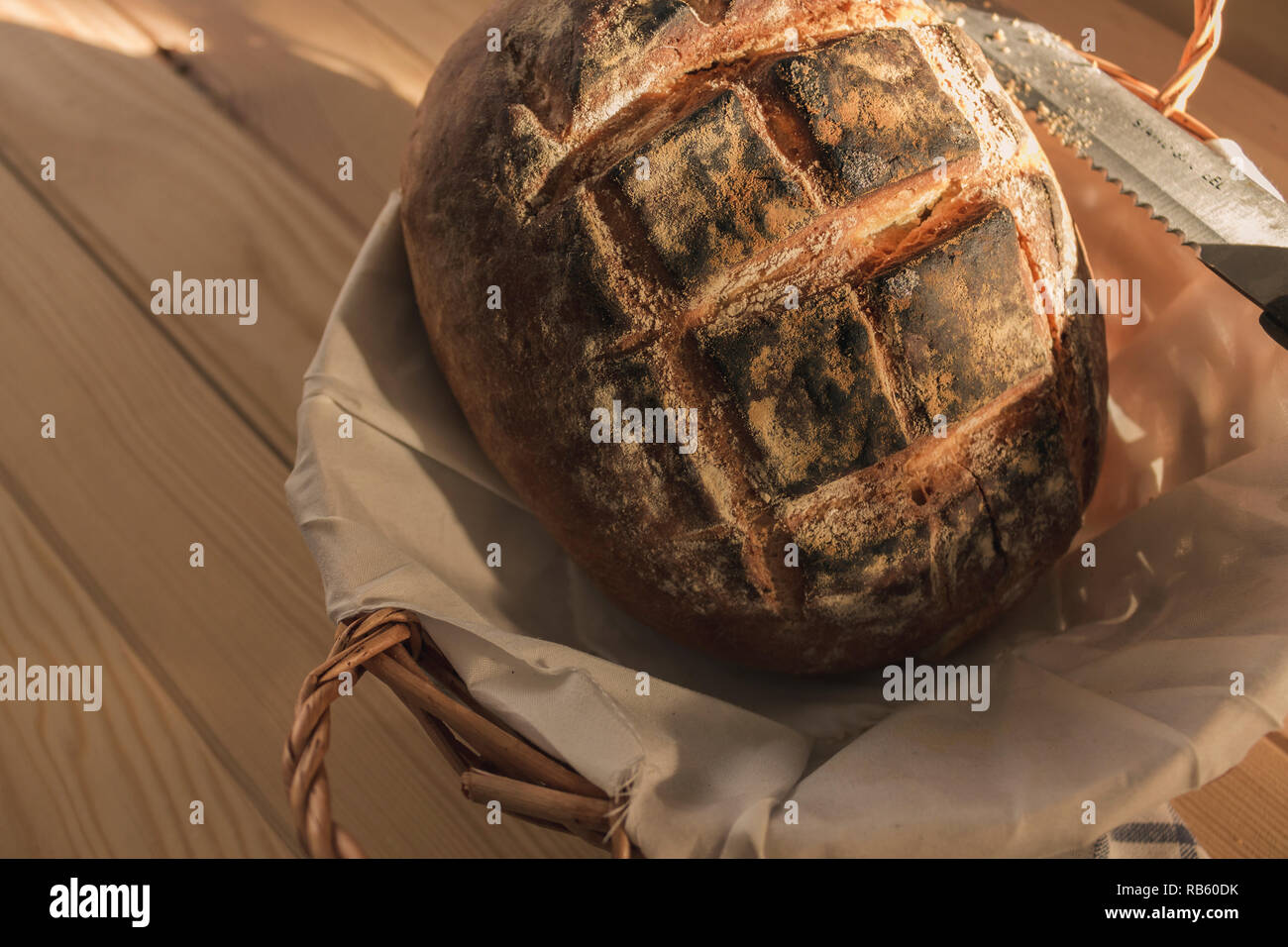 Artisan Brot, frisch gebackene Stockfoto