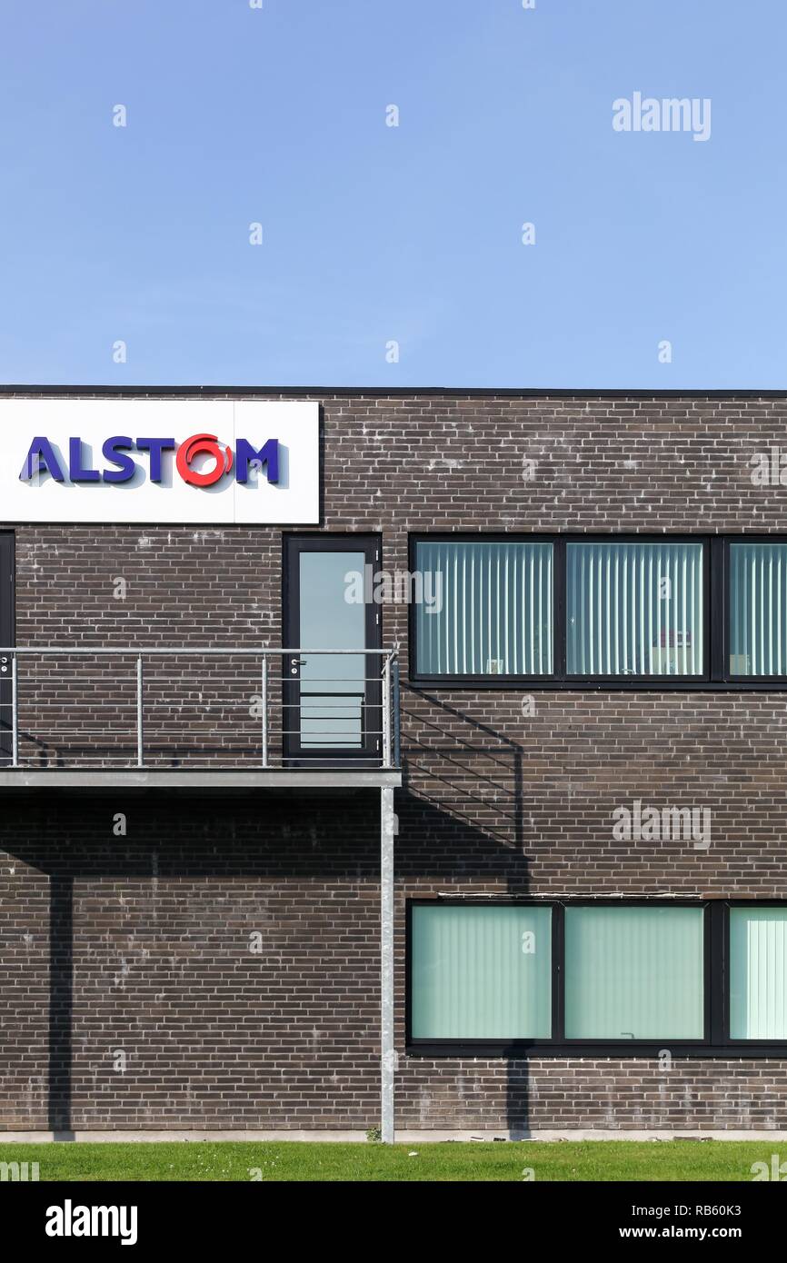 Fredericia, Dänemark - 10 September 2016: Alstom ist eine französische multinationale Unternehmen weltweit im Schienenverkehr Märkte Stockfoto