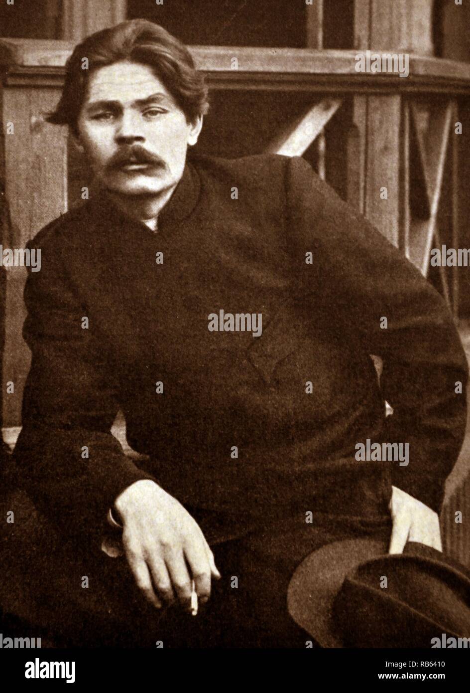 Maxim Gorki (1868-1936) war eine russische und sowjetische Schriftsteller, einer der Gründer der Sozialistischen Realismus literarische Methode und eines politischen Aktivisten Stockfoto