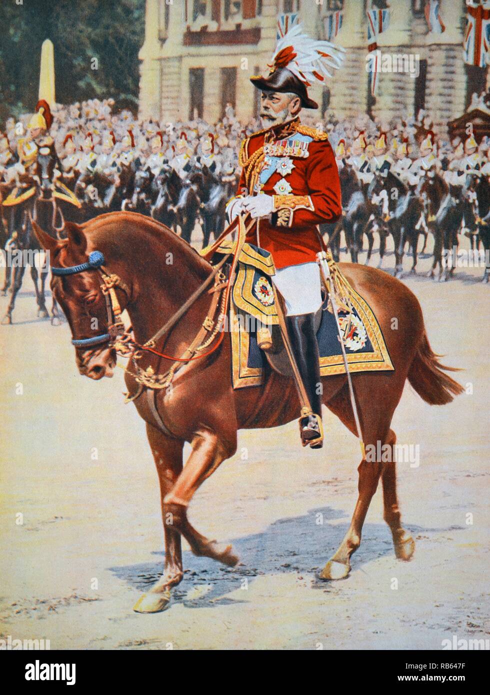 George V (George Frederick Ernest Albert; 3 Juni 1865 - 20. Januar 1936), war König des Vereinigten Königreichs und den britischen Dominions, und Kaiser von Indien, Ab dem 6. Mai 1910 bis zu seinem Tod. Stockfoto