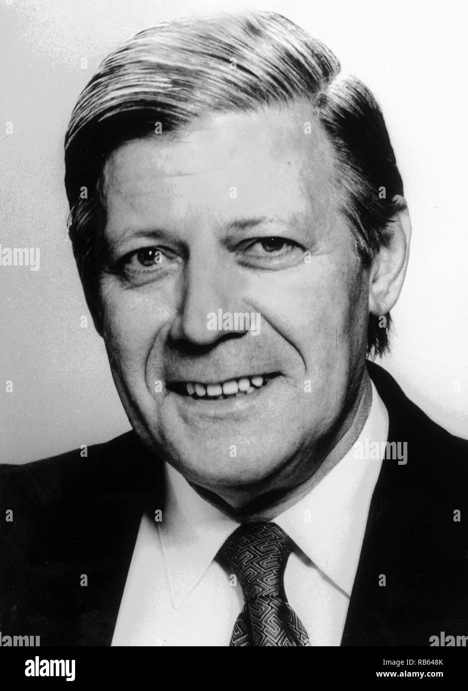 Helmut Schmidt (geboren 1918), deutscher sozialdemokratischer Politiker, der als Kanzler der Bundesrepublik Deutschland von 1974 bis 1982 gedient. Vor dem Kanzler, er als Verteidigungsminister gedient hatte. Stockfoto