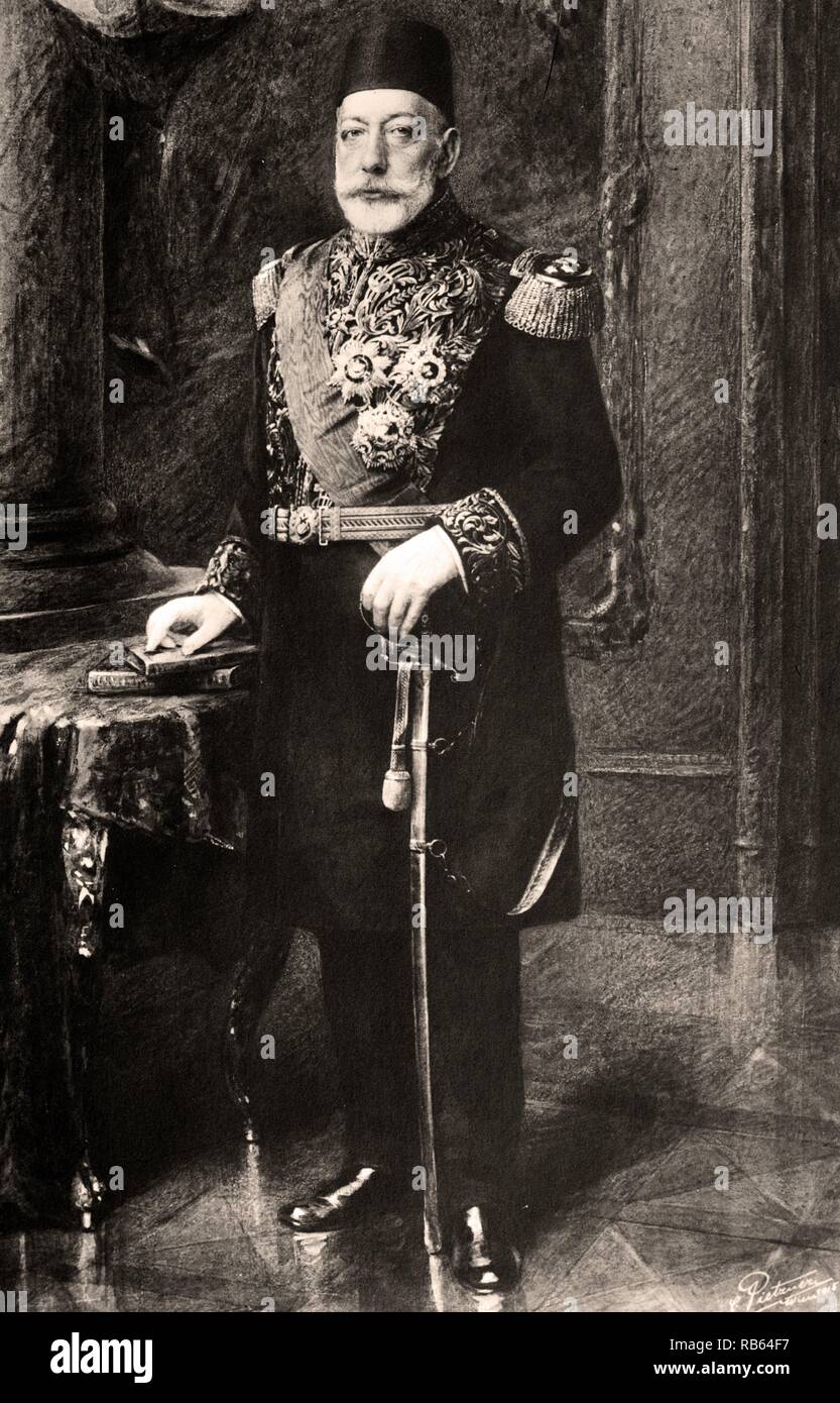 Mehmed V Reshad November 1844 - 3/4 Juli 1918) 35th osmanischen Sultan. Er war der Sohn des Sultans AbdA 1/4 lmecid I. Er durch seine Hälfte - Bruder Mehmed VI. war es gelungen Stockfoto