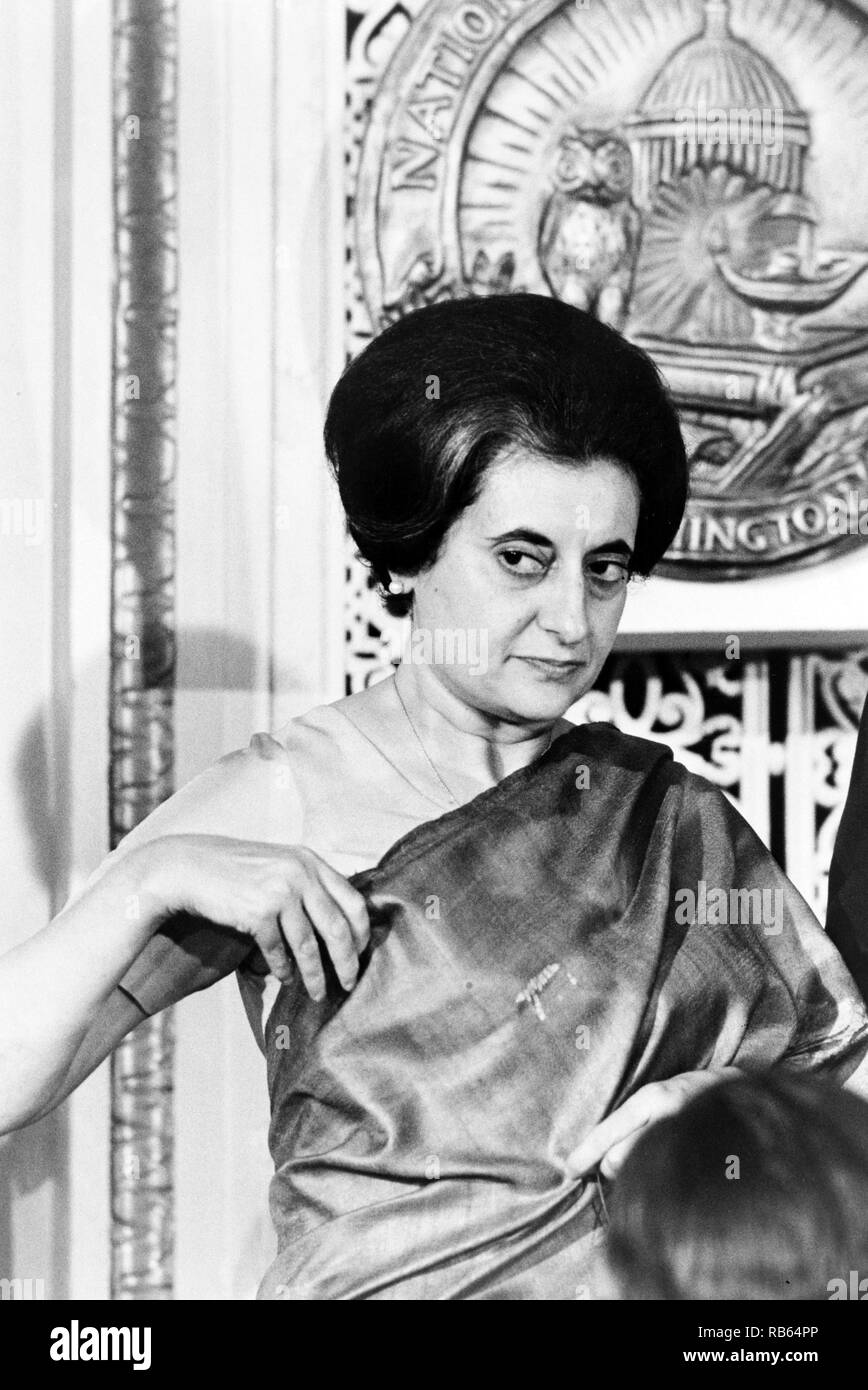 Premierministerin Indira Gandhi von Indien bei der National Press Club, Washington, D.C., 1966 Stockfoto
