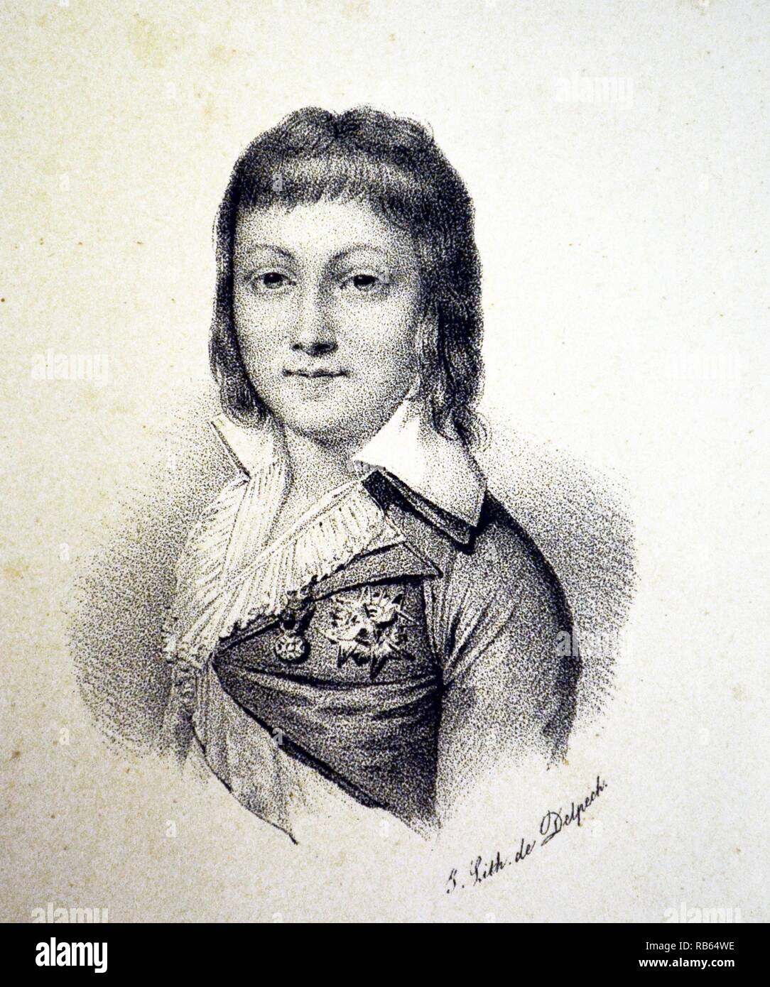 Louis Charles, Dauphin von Frankreich (1785-1795) den verlorenen Dauphin, Sohn von Louis XVI und Marie Antoinette. Lithographie, Paris, c1840. Stockfoto