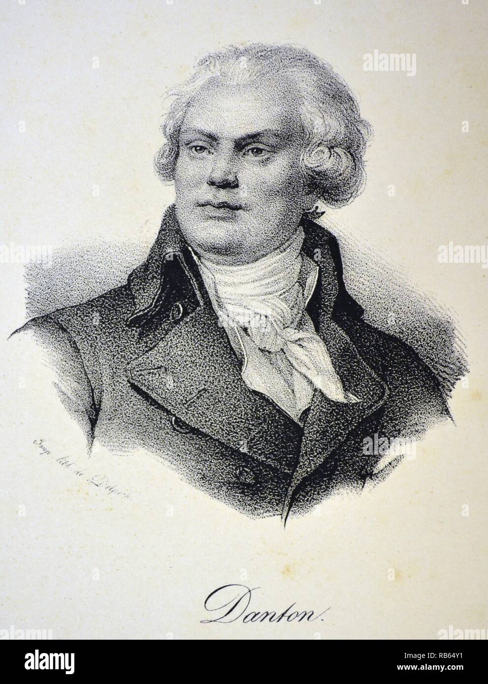 Georges Jacques Danton (1759-1794) Französische revolutionäre Führer. Leistungsverlust zu Robespierre während der Herrschaft des Terrors und wurde durch die Guillotine hingerichtet. Lithographie, Paris, c 1840. Stockfoto