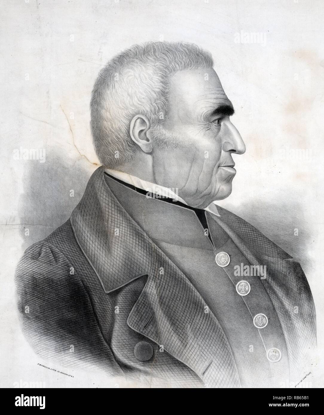 Seite Porträt von Zachary Taylor, Generalmajor. der US-Armee und der 12. Präsident der USA C1847. Stockfoto