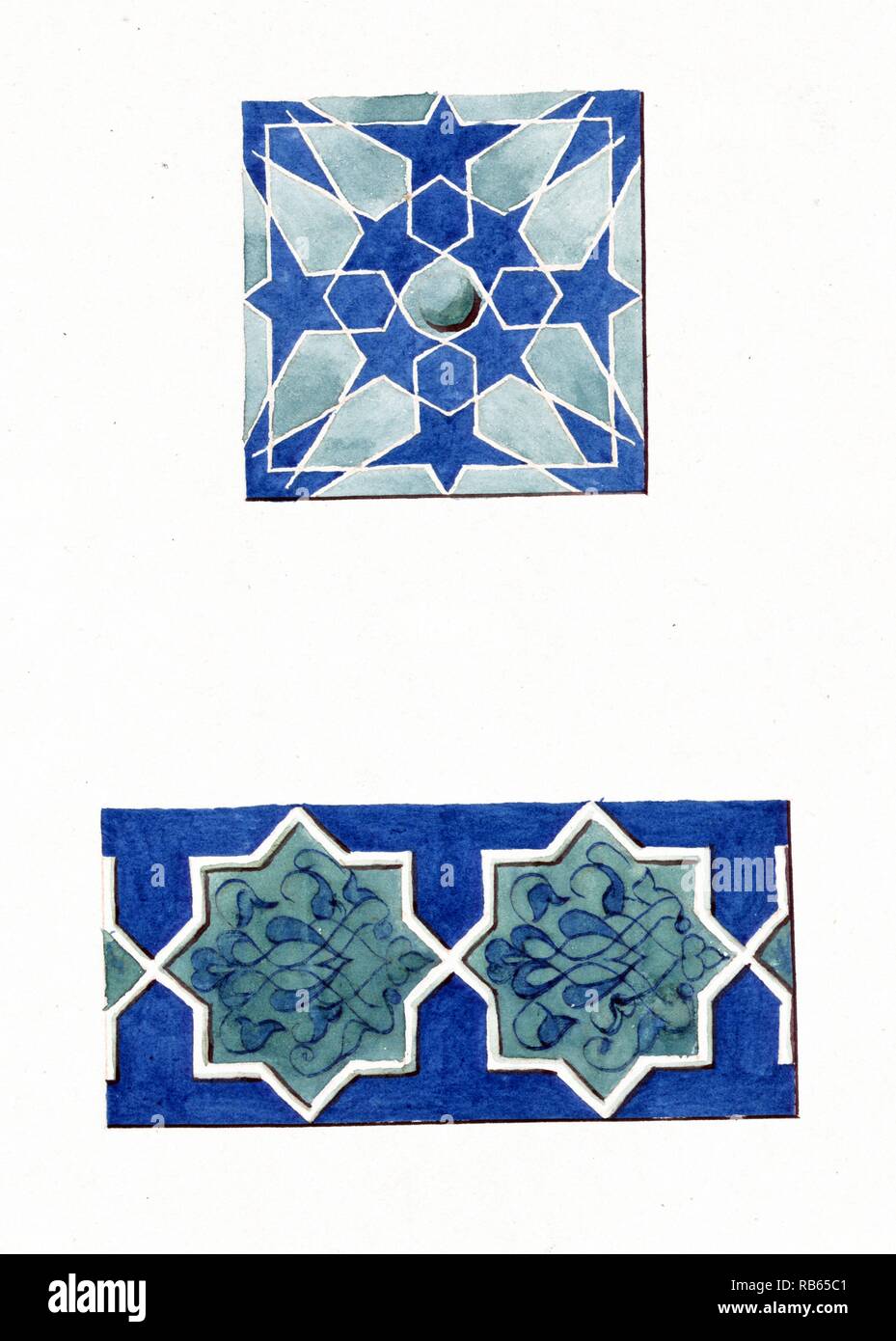 Islamische Titeln aus dem Grab des Heiligen Kassim ibn Abass (Shakh Zinde) und angrenzenden Mausoleen. Mausoleum von Uldzh Inak, Samarkand, Usbekistan (Russland) 19. Stockfoto