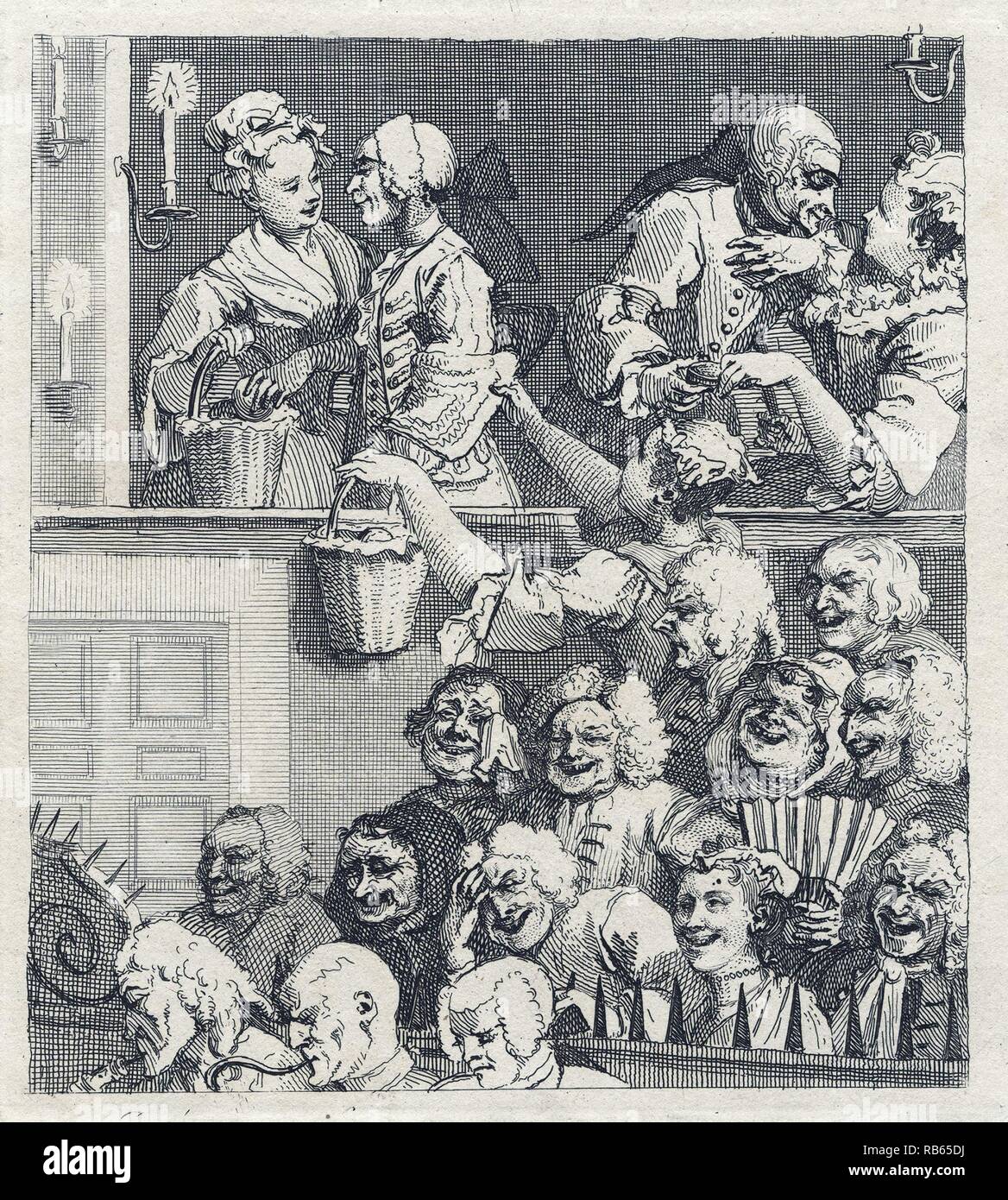 William Hogarth, 1697.1764. Die lachende Publikum" (1735) Stockfoto