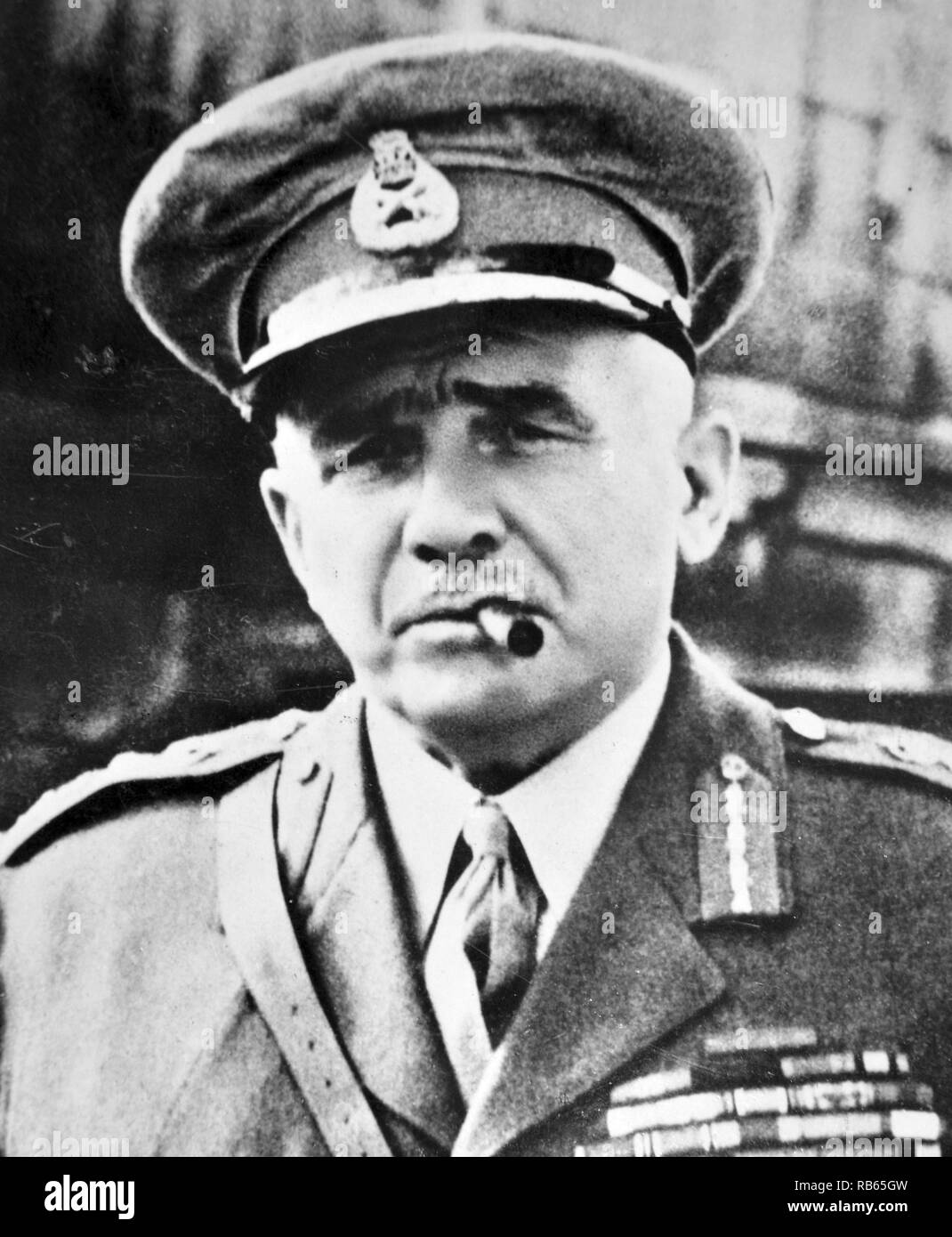 Feldmarschall William Edmund Ironside, 1st Baron Ironside GCB, CMG, DSO, (6. Mai 1880 bis 22. September 1959) war ein britischer Offizier in der Armee, der als Leiter der kaiserlichen Generalstab im ersten Jahr der zweiten Weltkrieg diente. Stockfoto