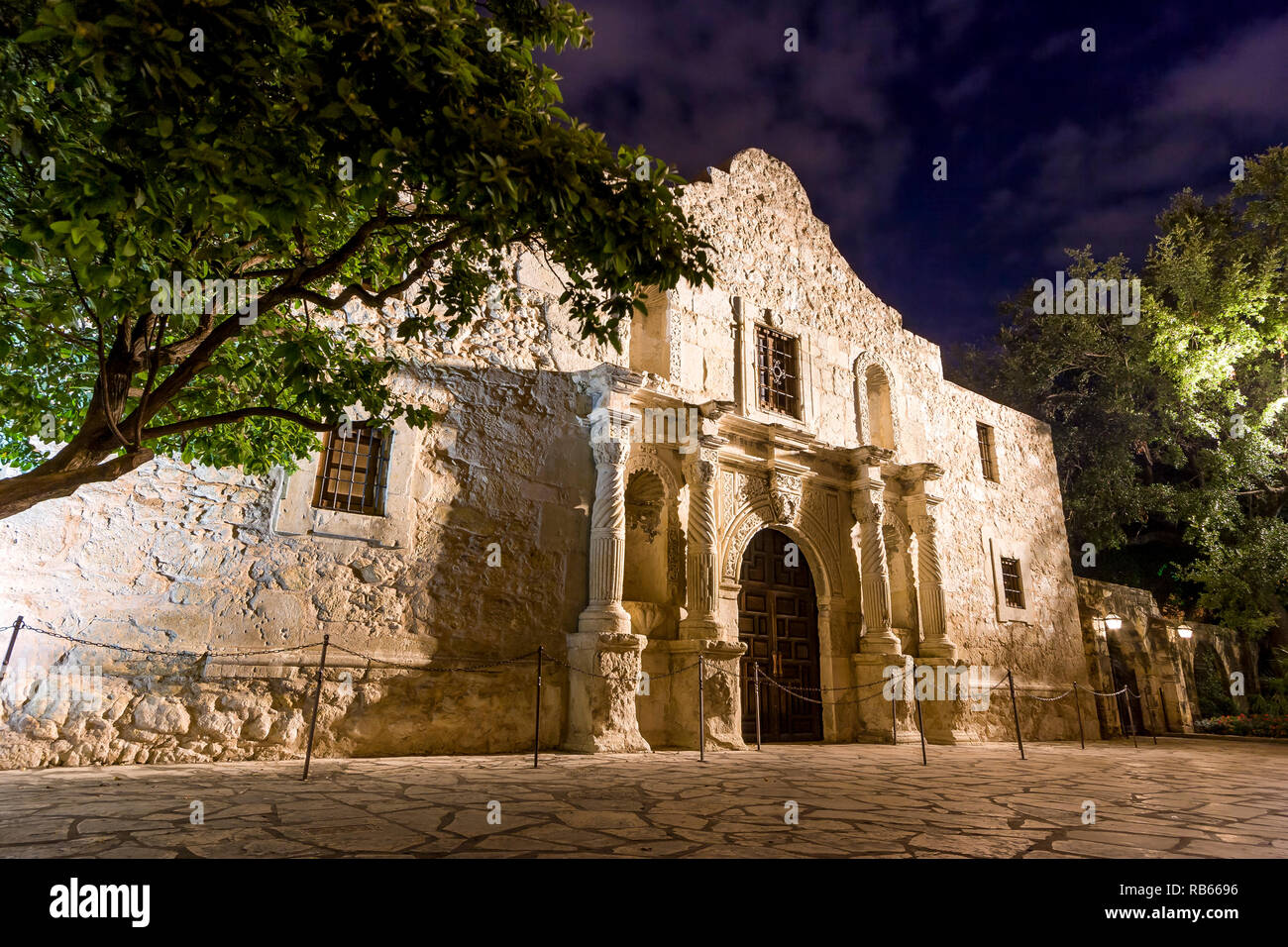 Die Alamo - Standort einer heroischen Schlacht für Texas' Unabhängigkeit von Mexiko in 1835, San Antonio, Texas, USA Stockfoto