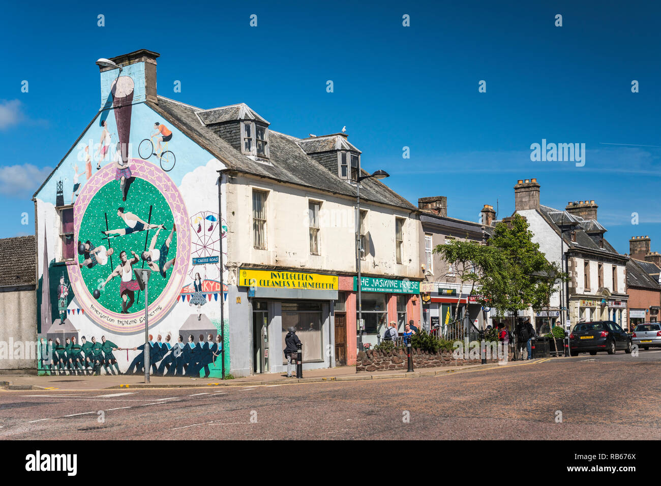 Die Gebäude und Architektur im Dorf Invergordon, Schottland, Großbritannien, Europa. Stockfoto