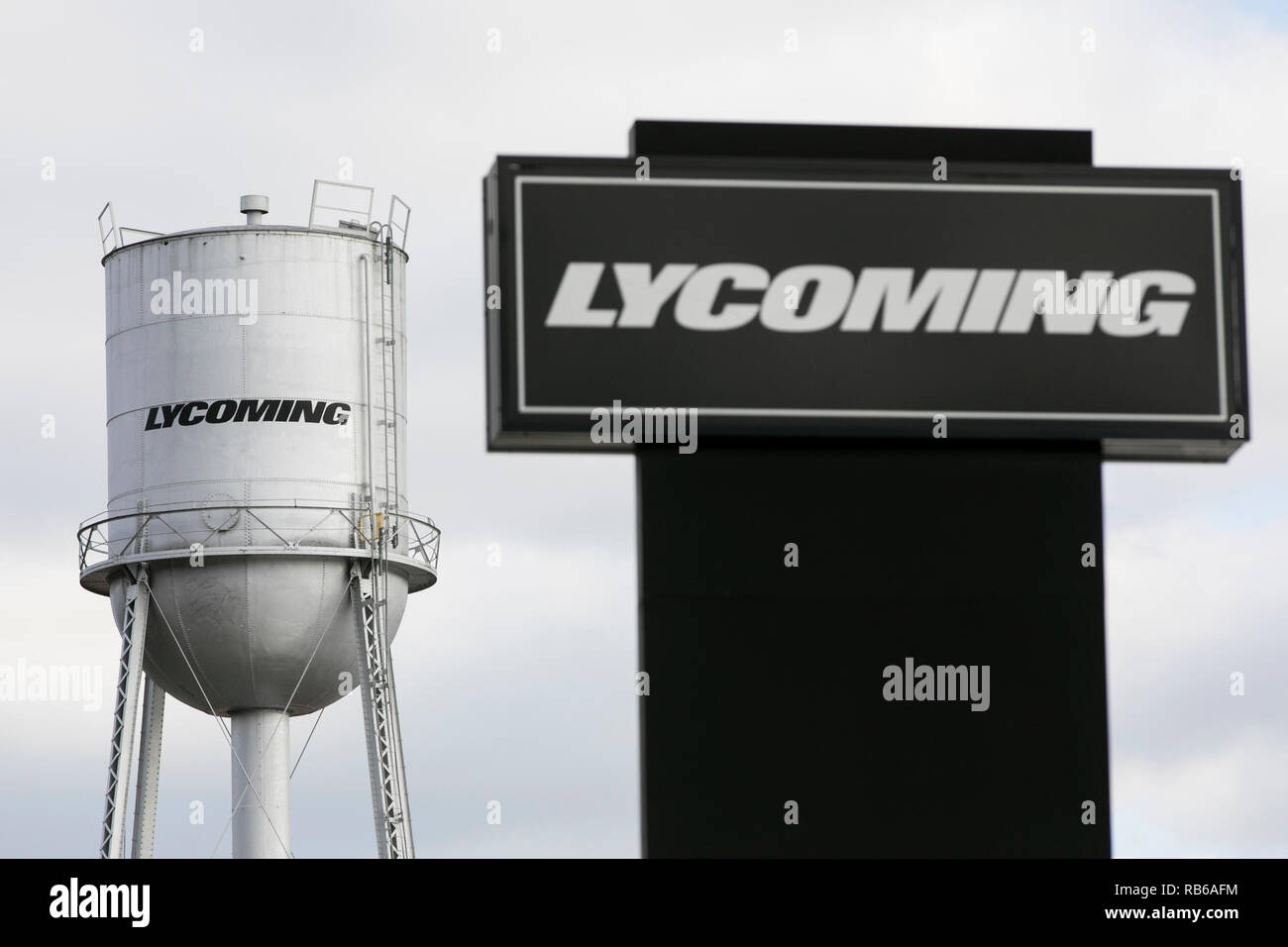 Ein logo Zeichen außerhalb einer Anlage von Lycoming Motoren in Williamsport, Pennsylvania besetzt, am 30. Dezember 2018. Stockfoto