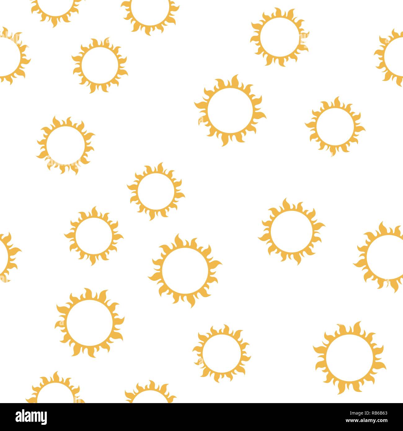 Die Nahtlose Vektor Sonne Muster Abstrakte Darstellung Grafische Stil Gelbe Sonne Symbole Auf Weissem Hintergrund Stock Vektorgrafik Alamy