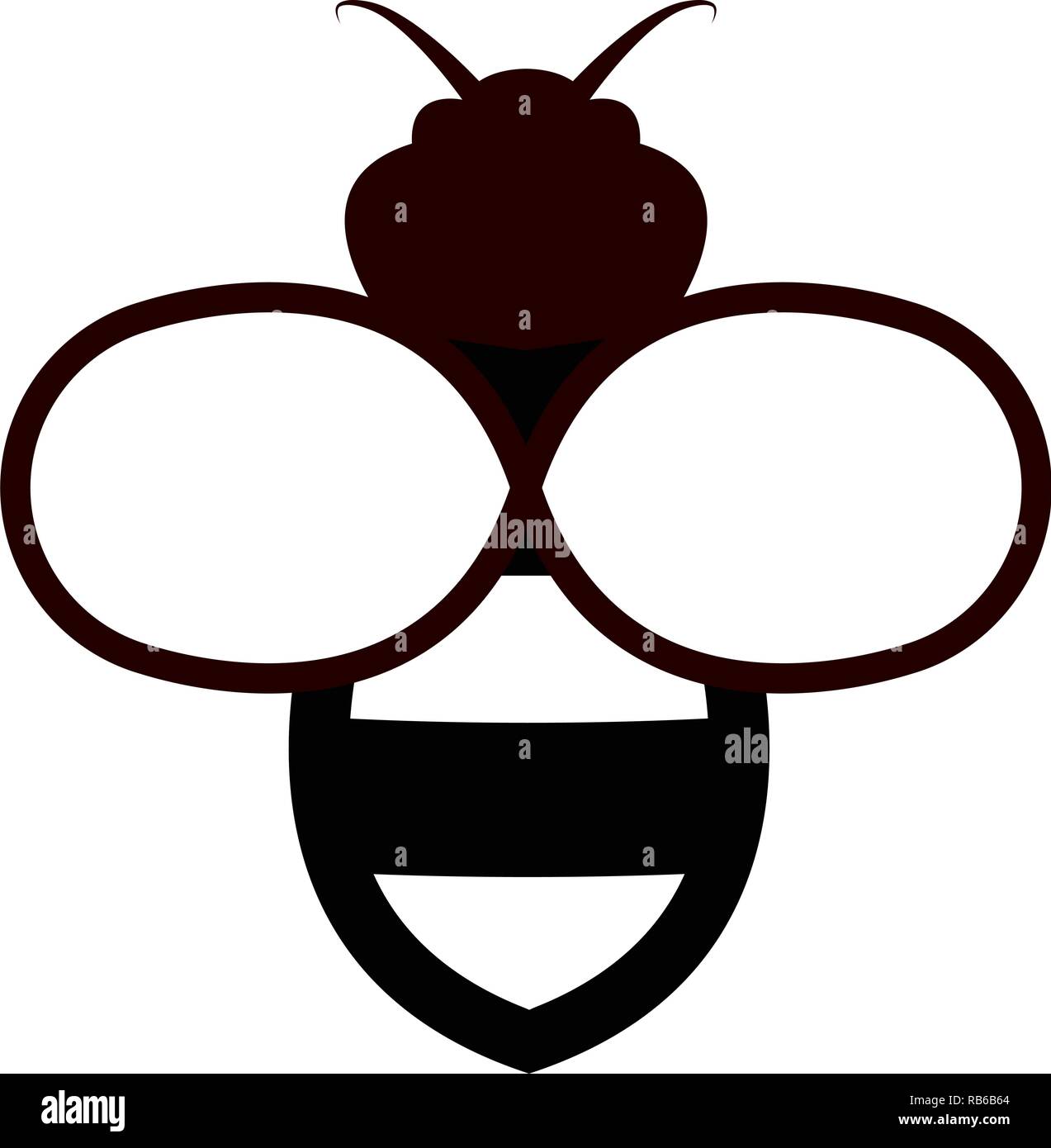 Vector Bee Symbol auf weißem Hintergrund. flachbild Hummel logo Cartoon. honey bee einfache Illustration Stock Vektor