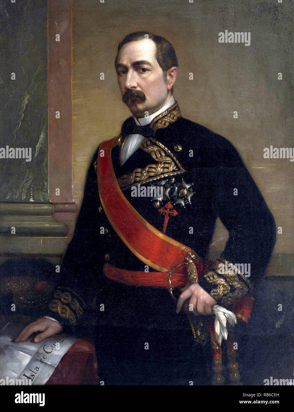 José Gutiérrez de la Concha, 1 Havana, 1 Vizegraf von Kuba, Grande von Spanien (1809-1895), spanischer Politiker und Ministerpräsident von Spanien Stockfoto