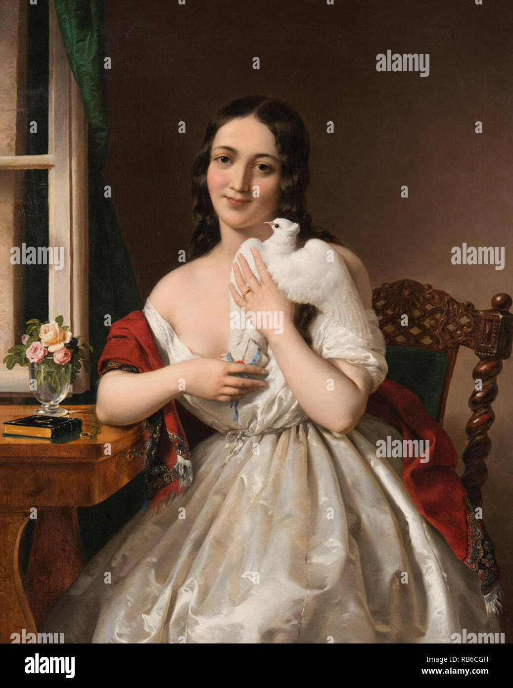 Taube Post (1843) von Miklós Barabás Stockfoto