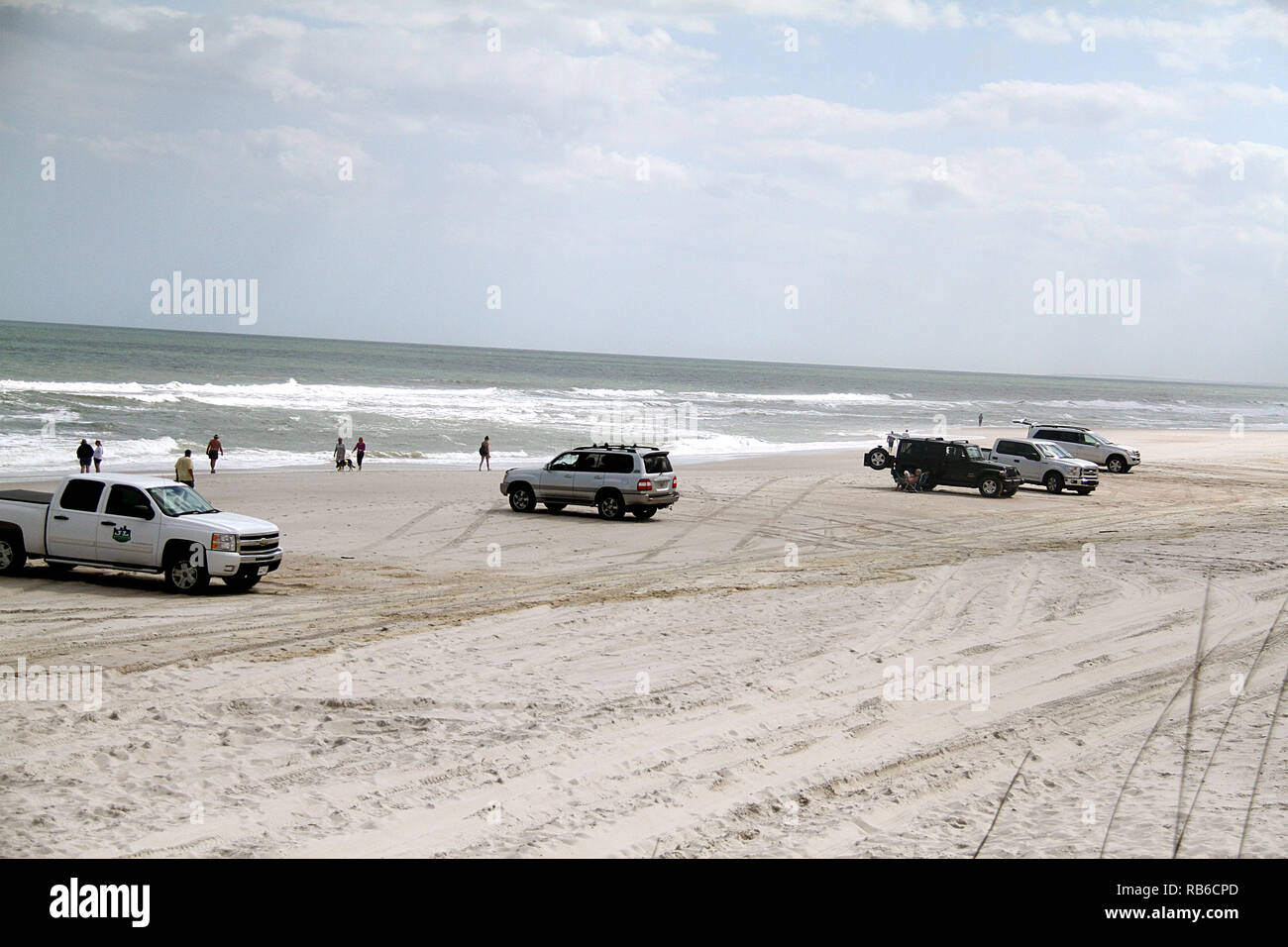 Fahrzeuge auf Fernandina Beach, FL, USA Stockfoto