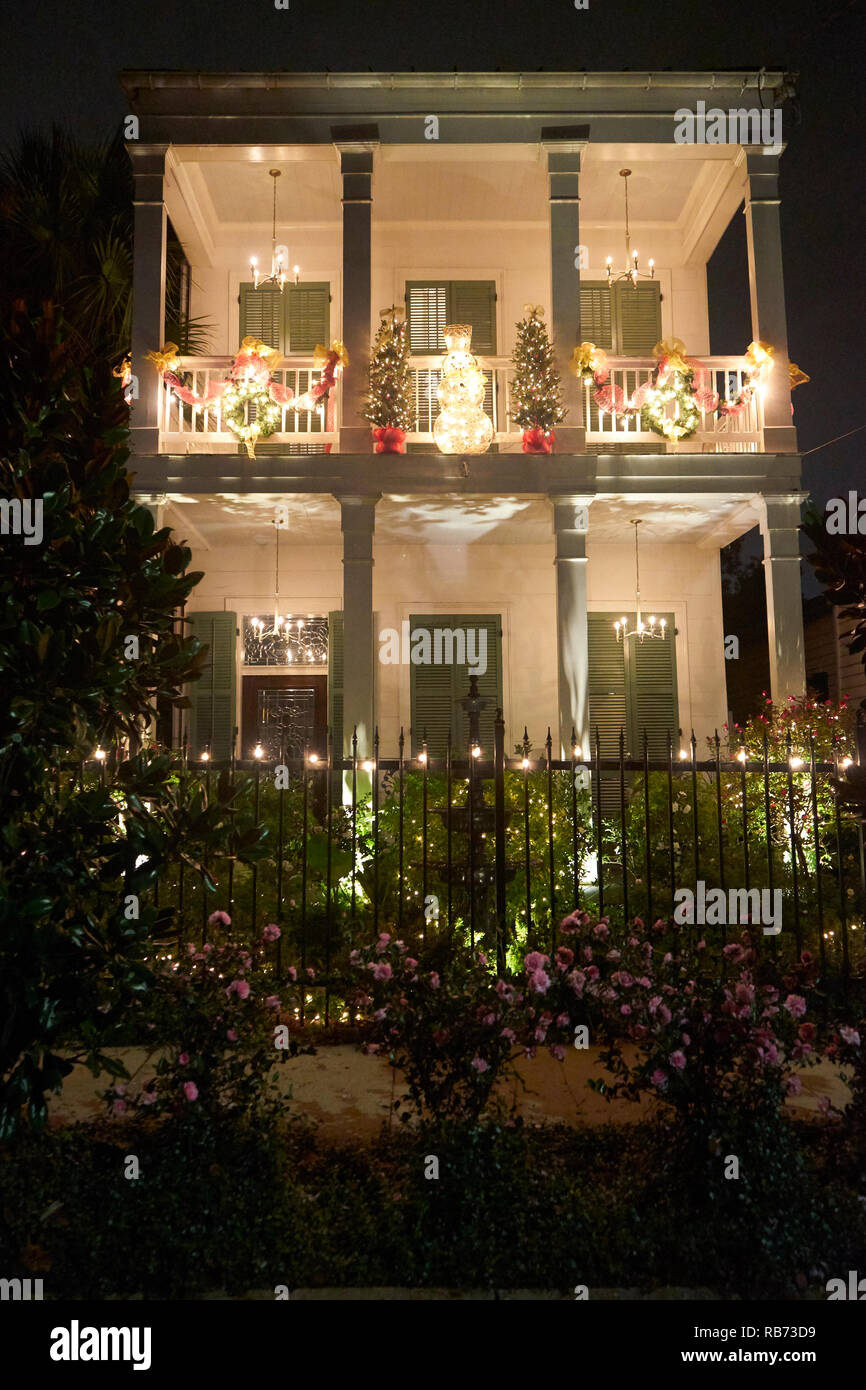 Haus für die Feiertage, New Orleans eingerichtet. Stockfoto