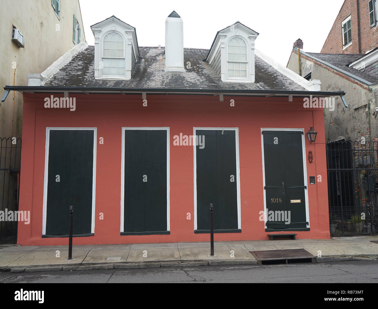Restauriertes Haus im Französischen Viertel, New Orleans, Louisiana. Stockfoto