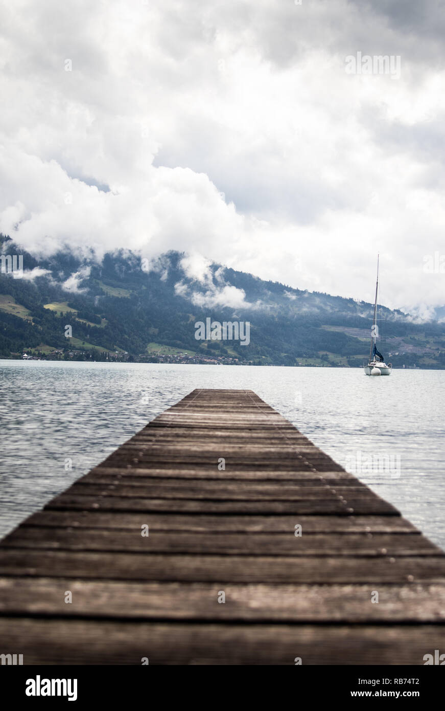 Board Walk in Interlaken, Schweiz Stockfoto
