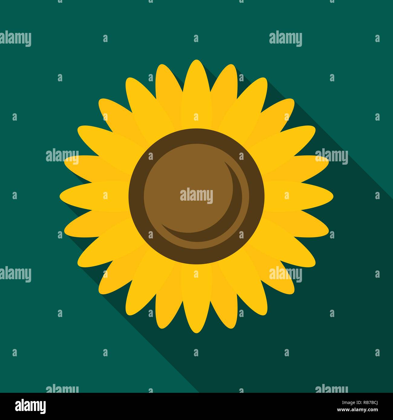 Sonnenblume-Symbol, flachen Stil Stock Vektor