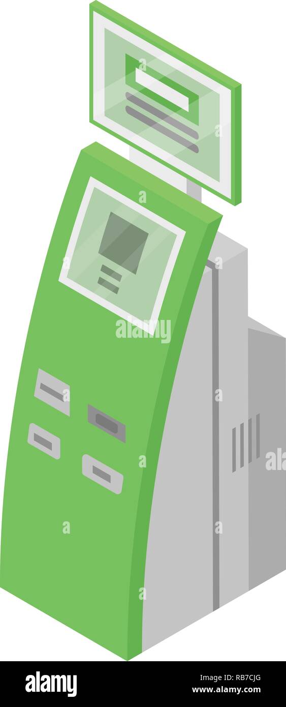 Zahlung grüne Gerätesymbol, isometrische Stil Stock Vektor