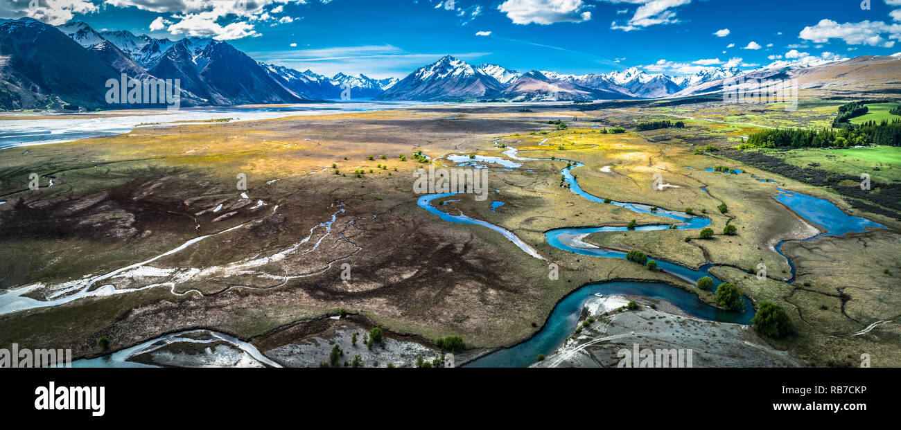 Godley River Neuseeland Stockfoto