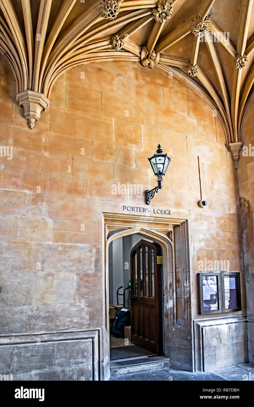 Cambridge - Kings College, Porter Lodge Stockfoto