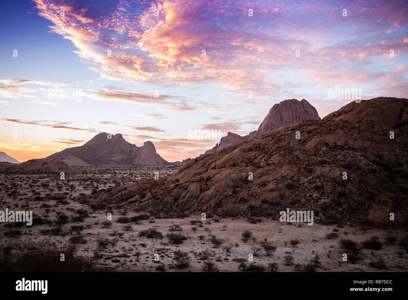Landschaft rund um die Spitzkoppe, Spitzkoppe, Namibia Stockfoto