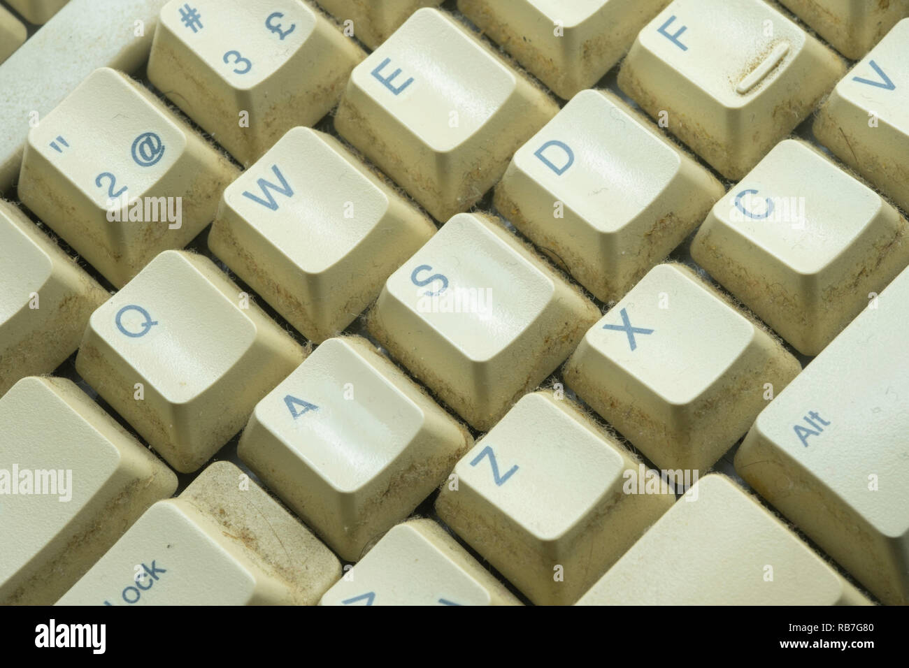 Alte schmutzige Tastatur Stockfoto