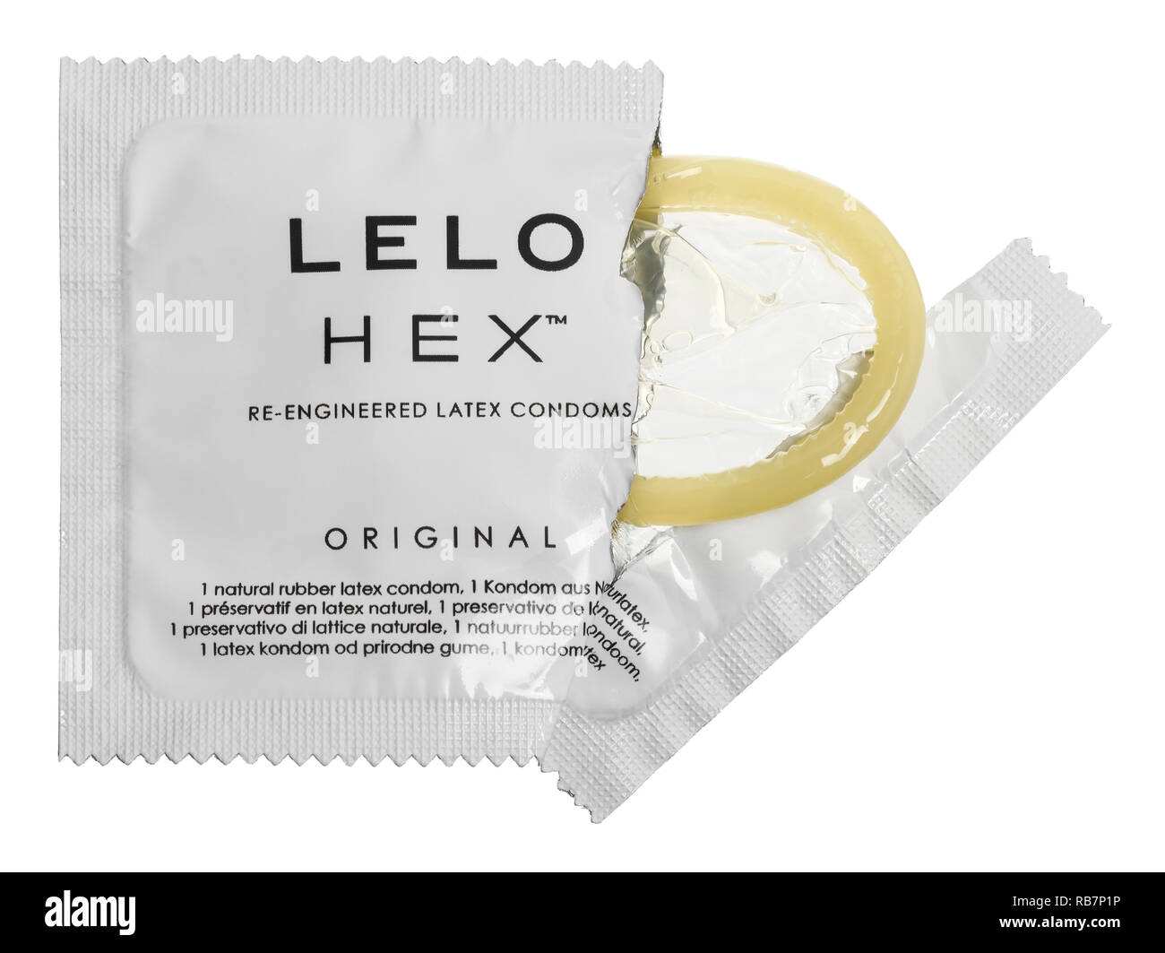 Ein lelo Hex latex Kondom Stockfoto