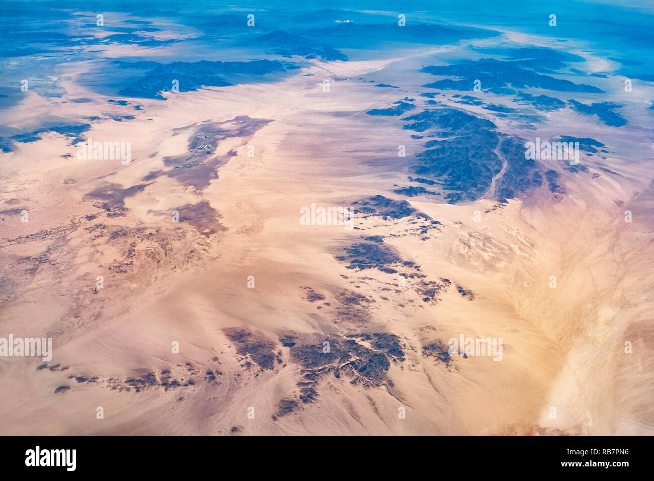 Luftaufnahme von Mojave Wüste Landschaft Stockfoto